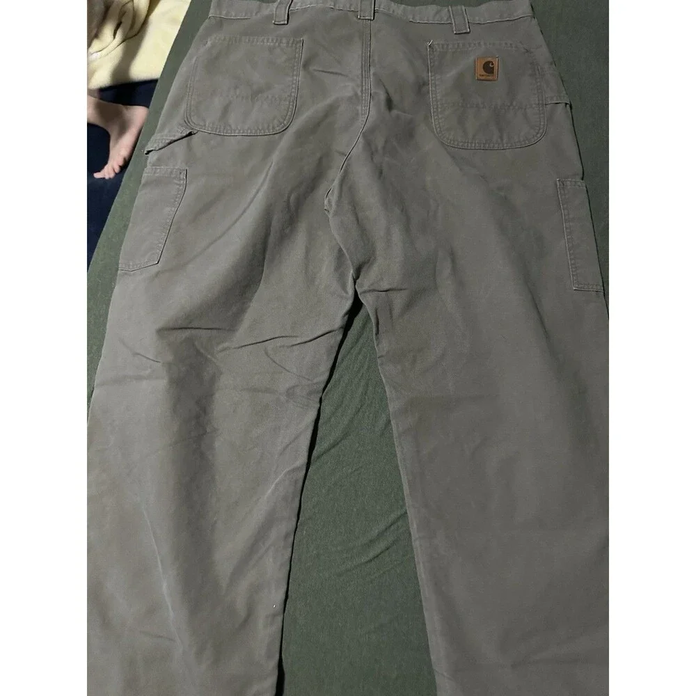Carhartt Mens Carpenter Pants Original Dungaree Fit B151 LBR 40x30 Work Dark Grn